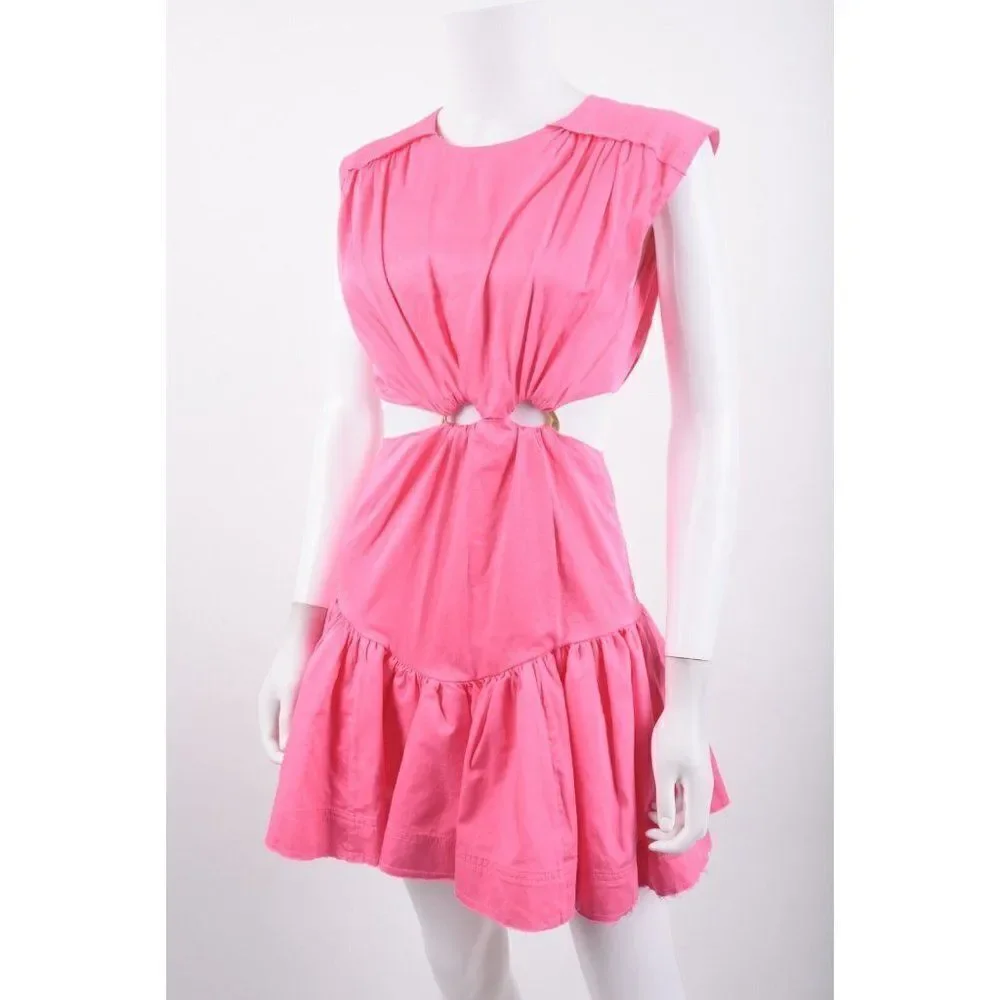Aje Womens Solstice Cut-Out Mini Ring Dress sleeveless AU 4 US 0 Pink NWT